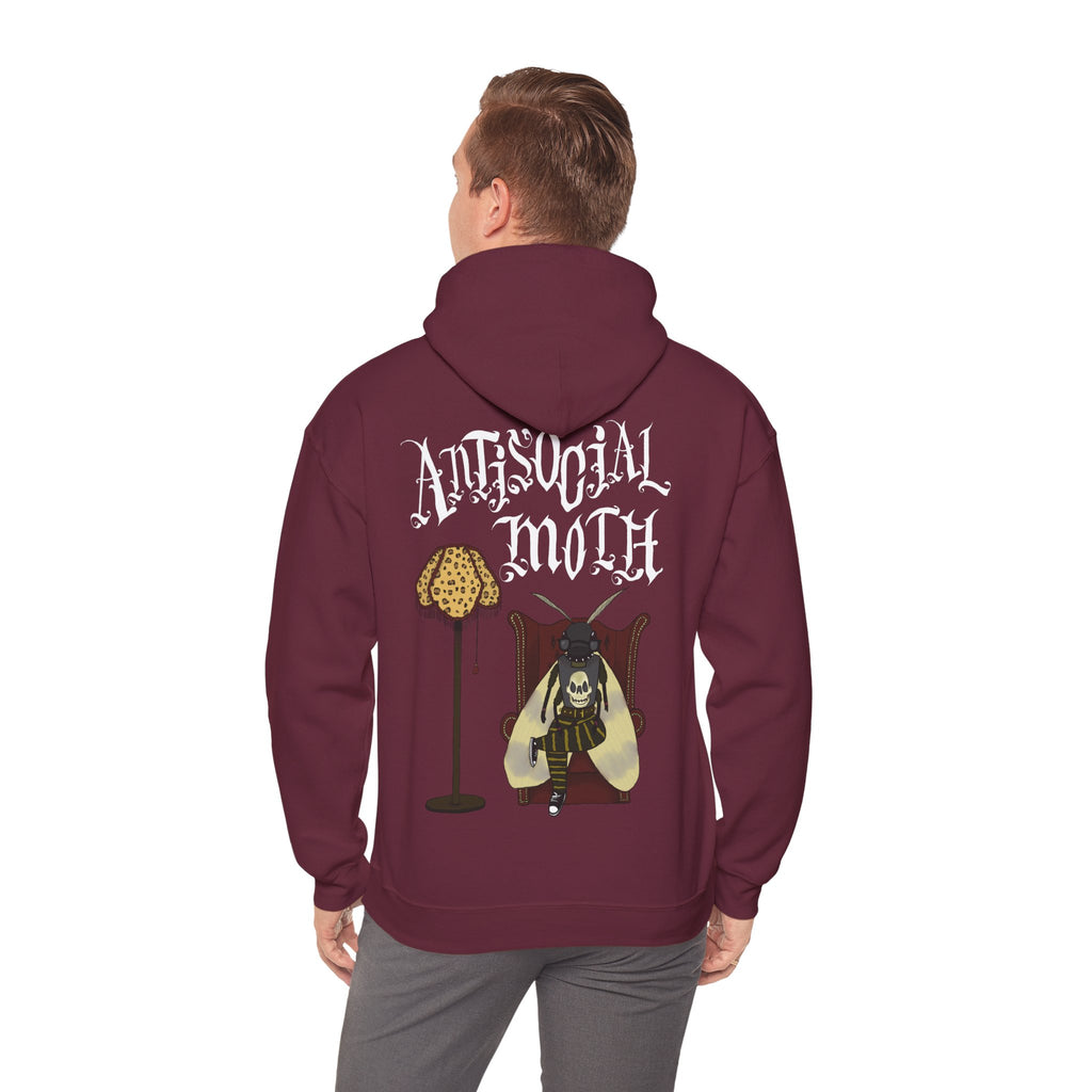 Antisocial Moth Hoodie – Gothic Vintage Moth Graphic Sweatshirt