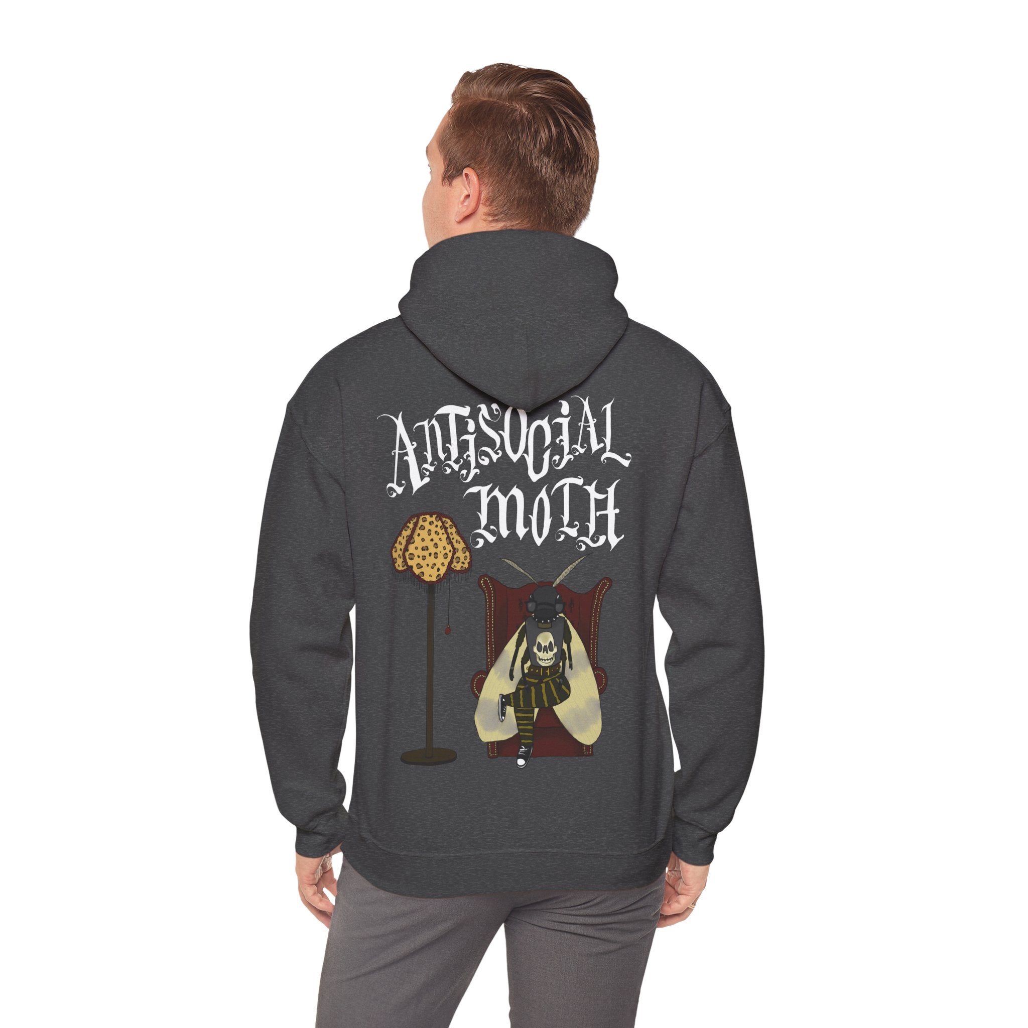 Antisocial Moth Hoodie – Gothic Vintage Moth Graphic Sweatshirt