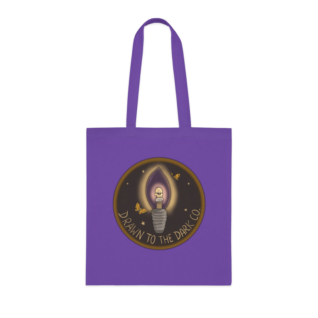 Drawn to the Dark Co. Candle Tote — Gothic Illustration Cotton Tote Bag