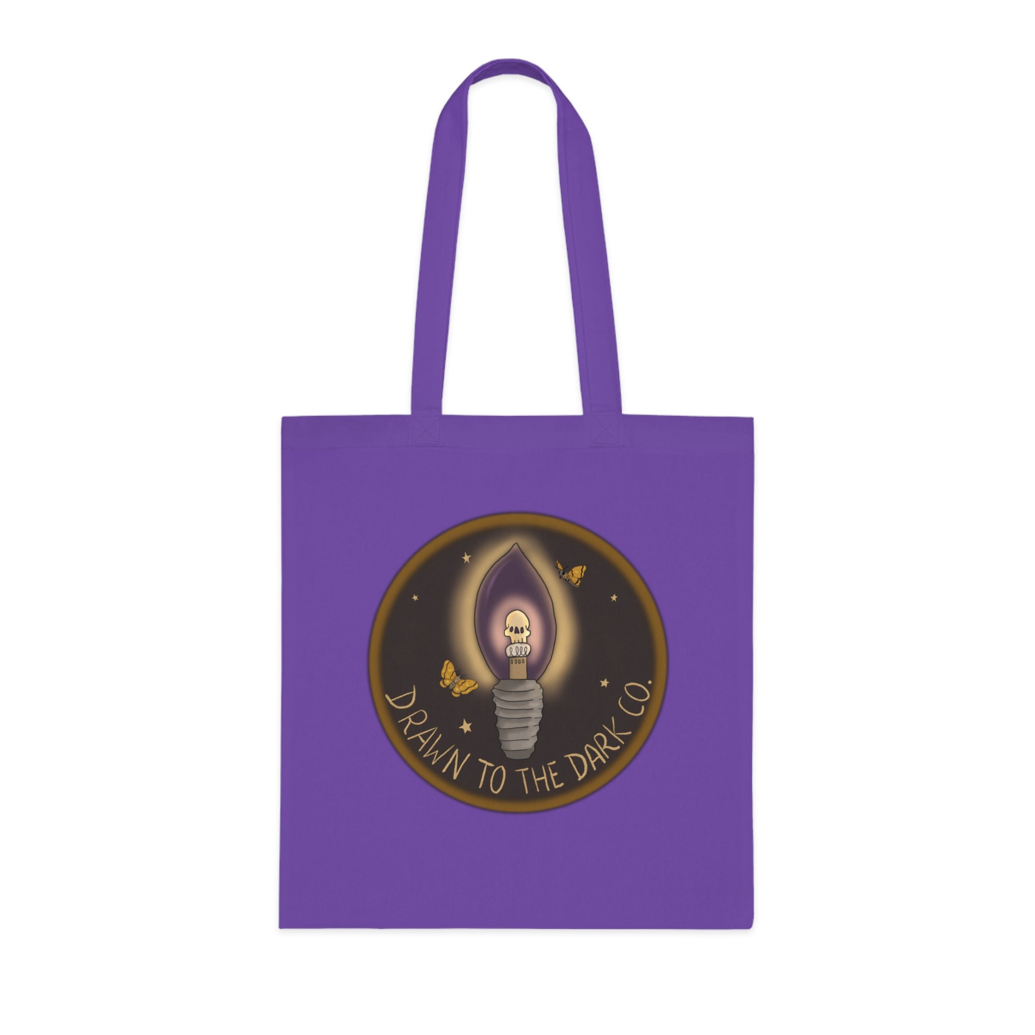 Drawn to the Dark Co. Candle Tote — Gothic Illustration Cotton Tote Bag