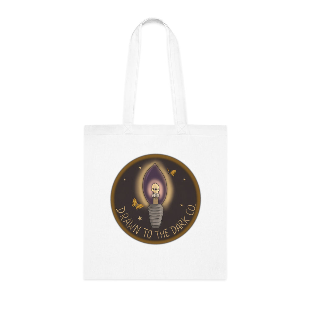 Drawn to the Dark Co. Candle Tote — Gothic Illustration Cotton Tote Bag