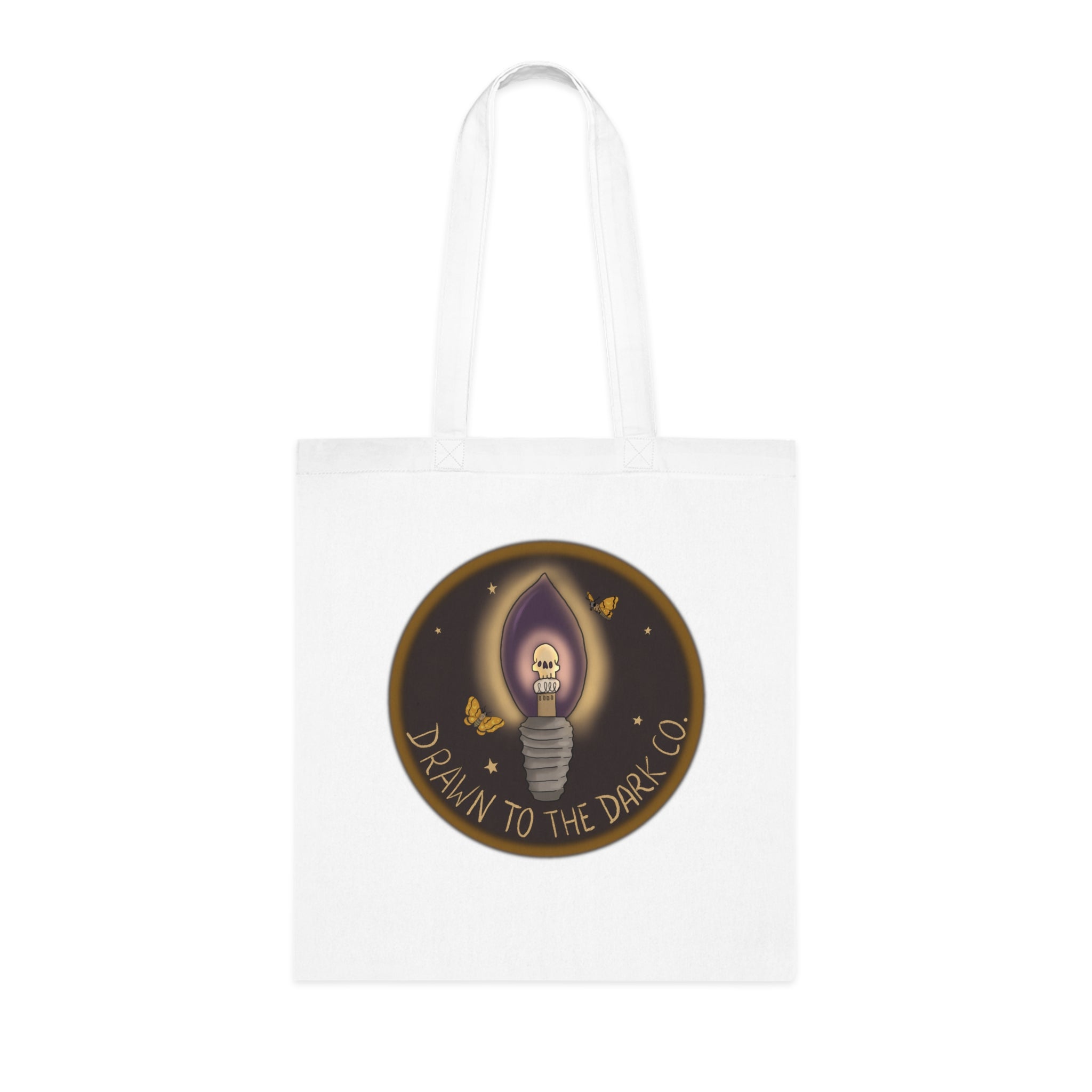 Drawn to the Dark Co. Candle Tote — Gothic Illustration Cotton Tote Bag