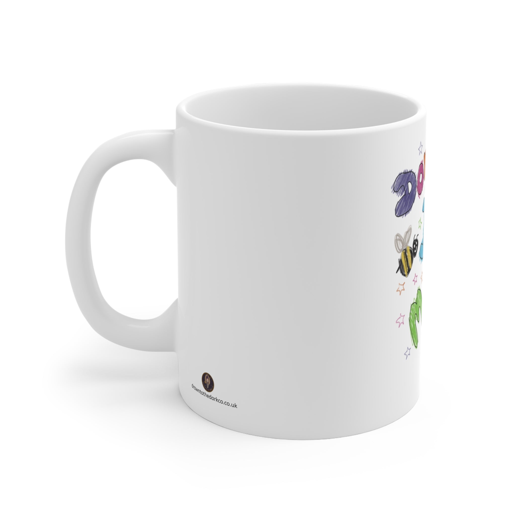 Don’t Bug Me Ceramic Mug — Cute Hand-Drawn Insect Coffee Cup