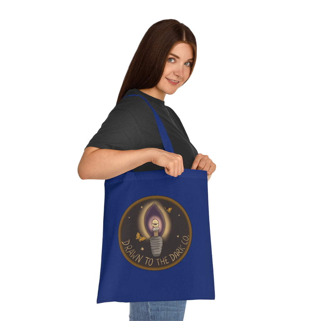 Drawn to the Dark Co. Candle Tote — Gothic Illustration Cotton Tote Bag