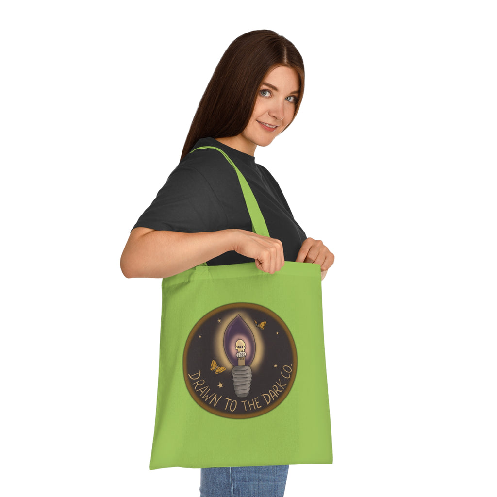 Drawn to the Dark Co. Candle Tote — Gothic Illustration Cotton Tote Bag