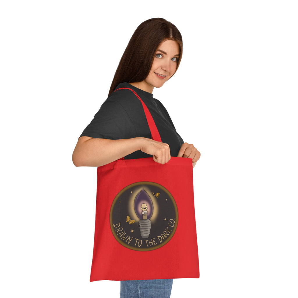 Drawn to the Dark Co. Candle Tote — Gothic Illustration Cotton Tote Bag