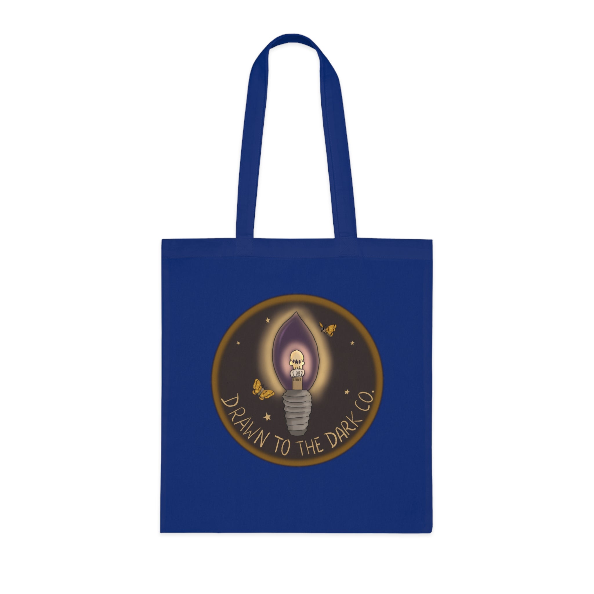 Drawn to the Dark Co. Candle Tote — Gothic Illustration Cotton Tote Bag