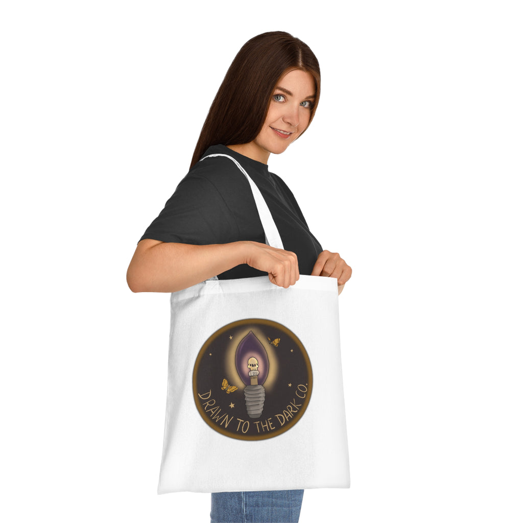 Drawn to the Dark Co. Candle Tote — Gothic Illustration Cotton Tote Bag