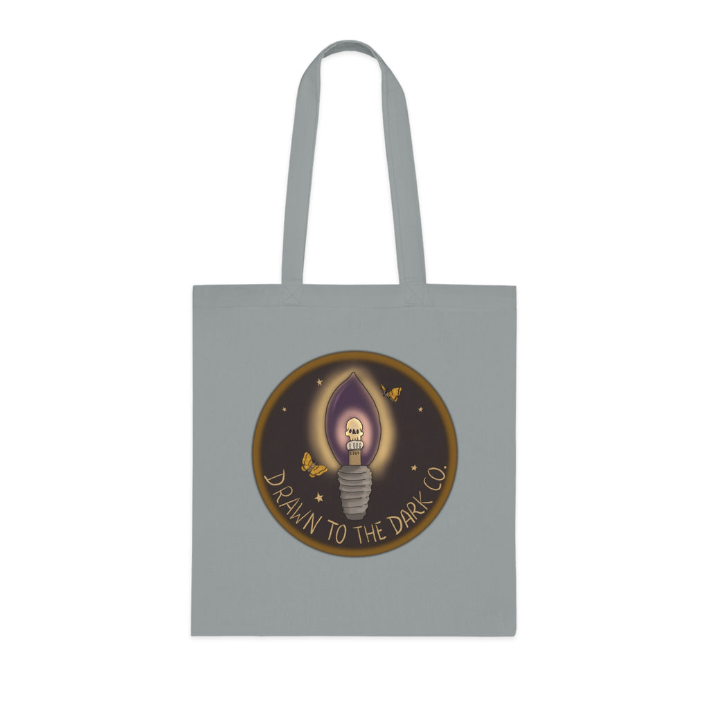 Drawn to the Dark Co. Candle Tote — Gothic Illustration Cotton Tote Bag