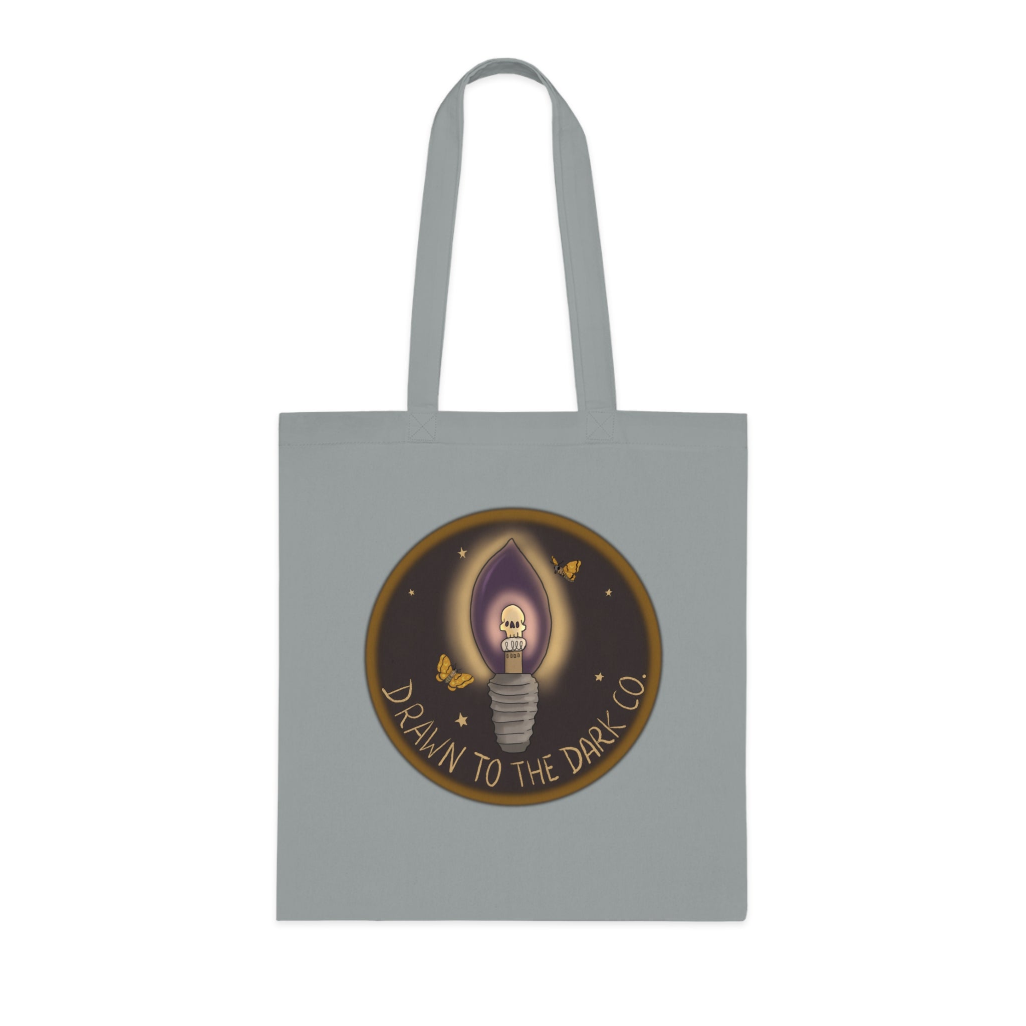 Drawn to the Dark Co. Candle Tote — Gothic Illustration Cotton Tote Bag