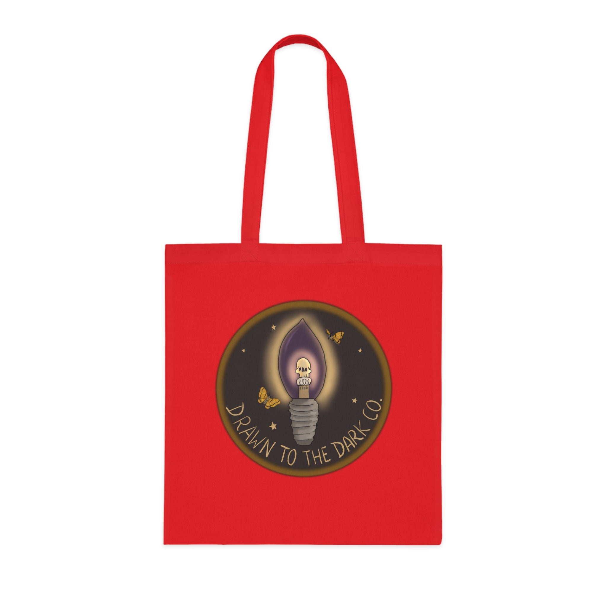 Drawn to the Dark Co. Candle Tote — Gothic Illustration Cotton Tote Bag