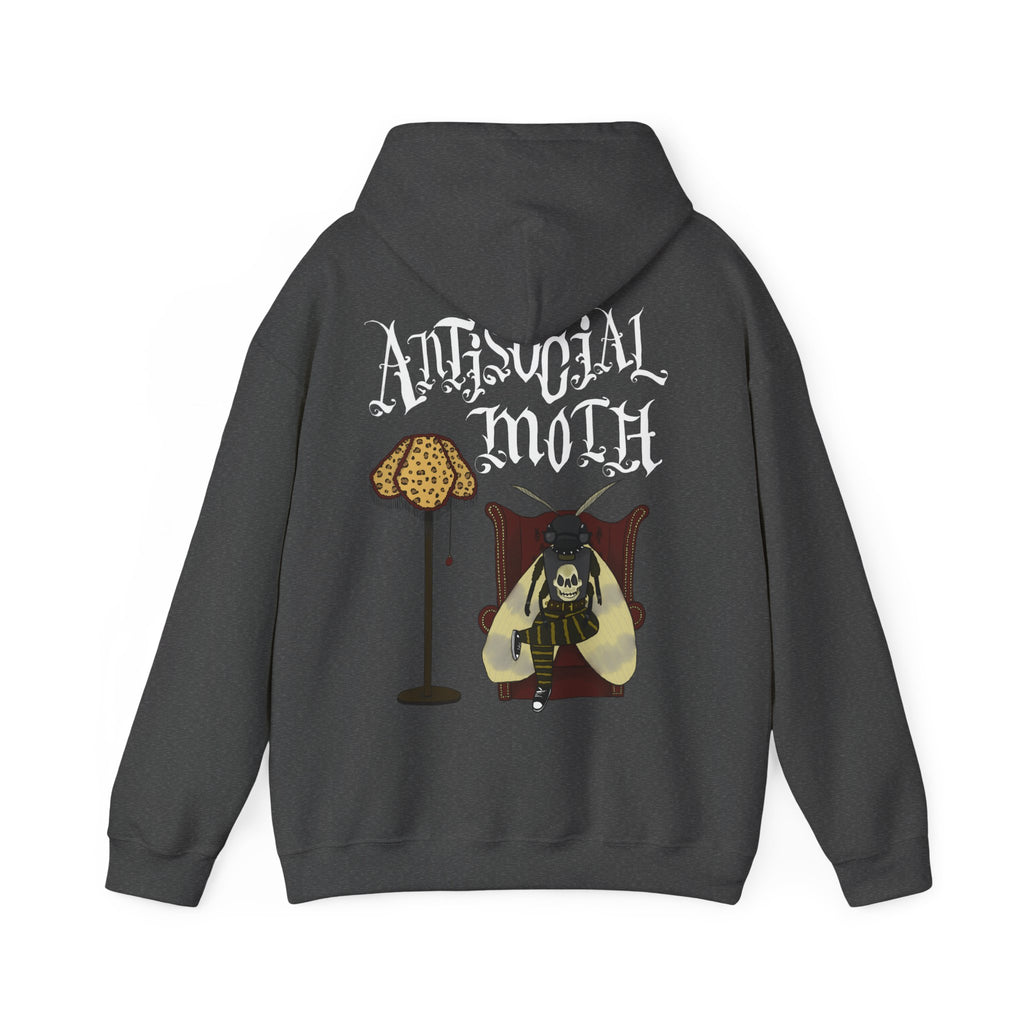 Antisocial Moth Hoodie – Gothic Vintage Moth Graphic Sweatshirt