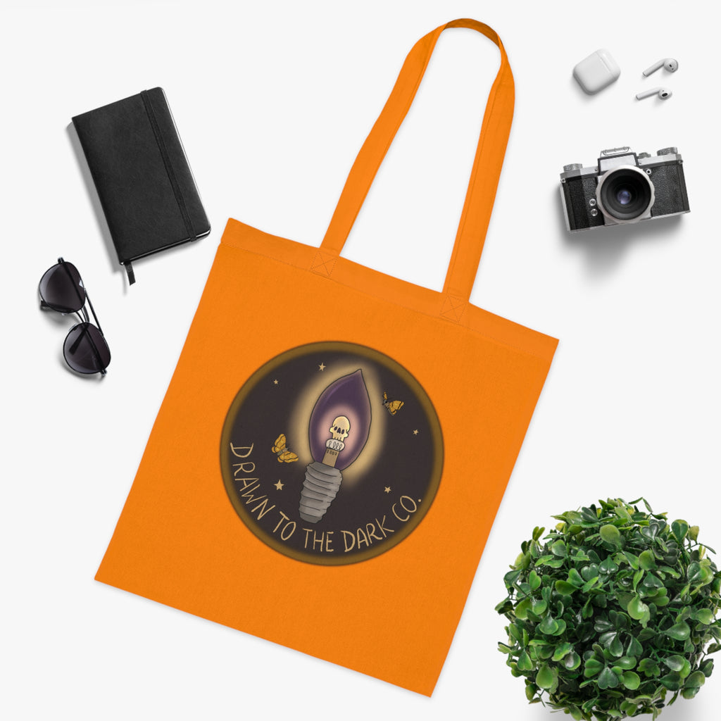 Drawn to the Dark Co. Candle Tote — Gothic Illustration Cotton Tote Bag