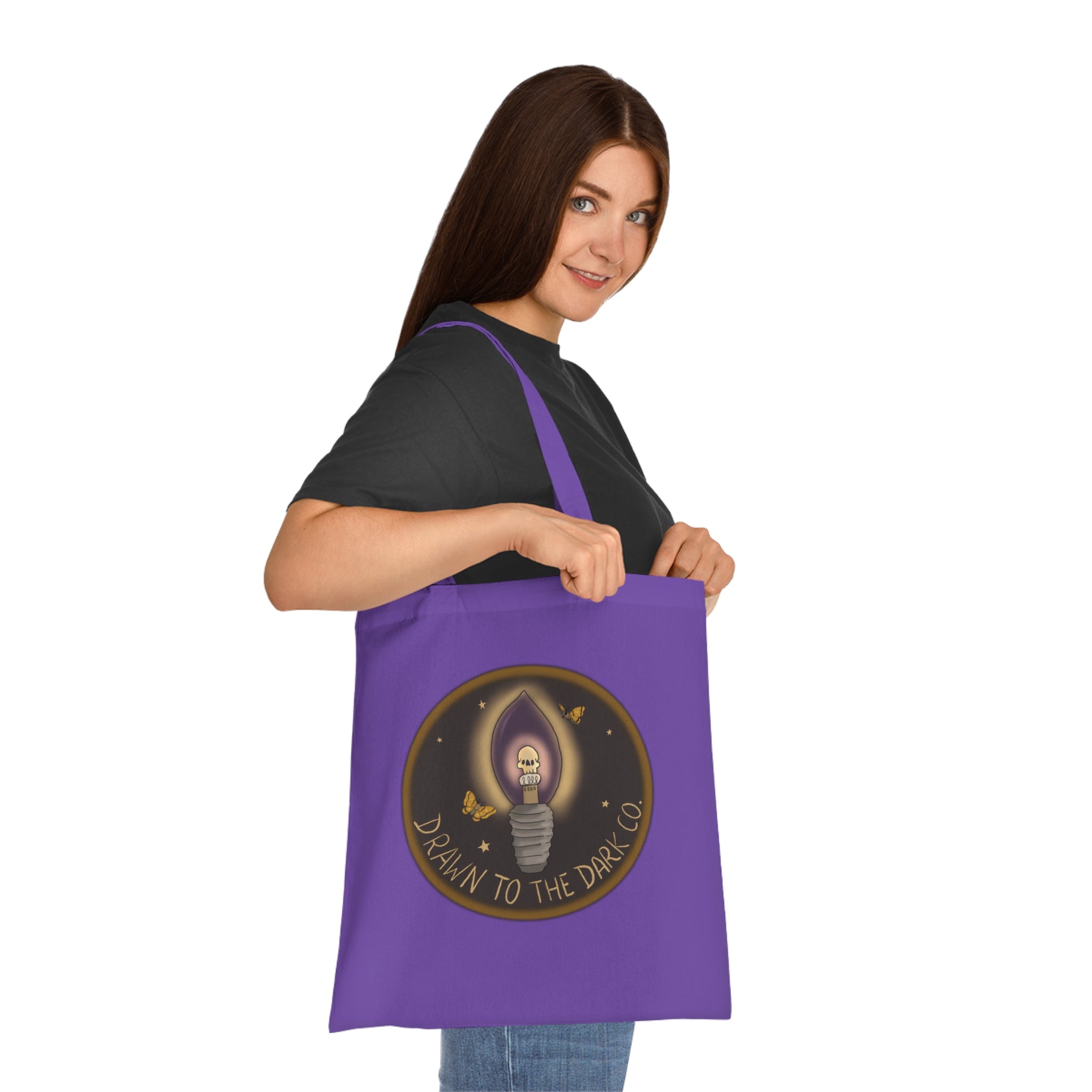 Drawn to the Dark Co. Candle Tote — Gothic Illustration Cotton Tote Bag