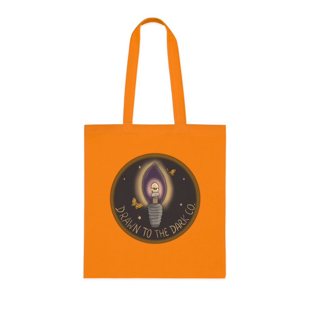 Drawn to the Dark Co. Candle Tote — Gothic Illustration Cotton Tote Bag
