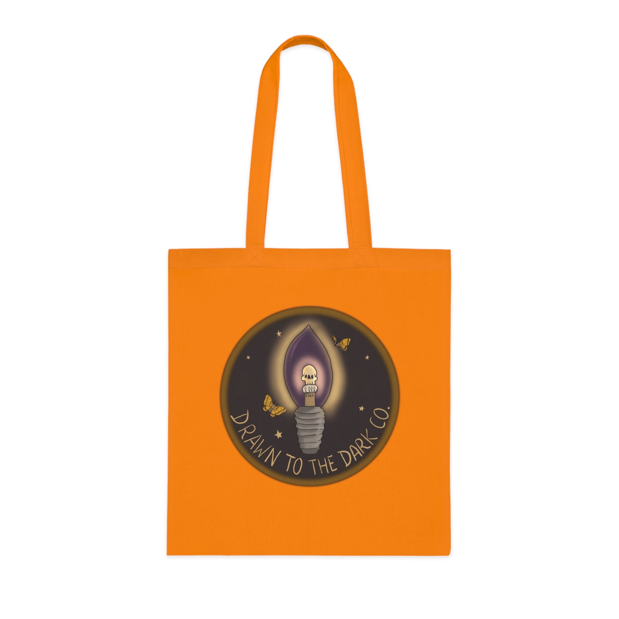 Drawn to the Dark Co. Candle Tote — Gothic Illustration Cotton Tote Bag