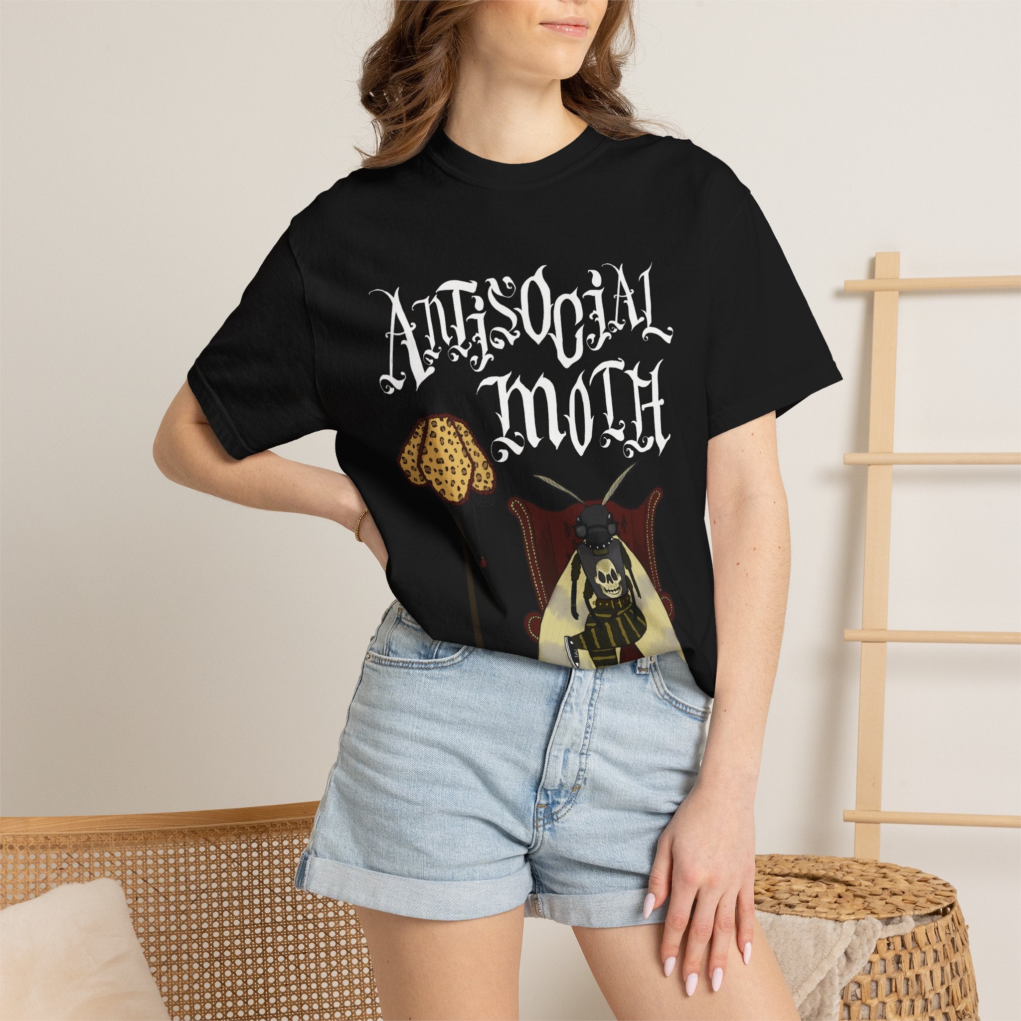 Antisocial Moth Graphic T-Shirt - Dark