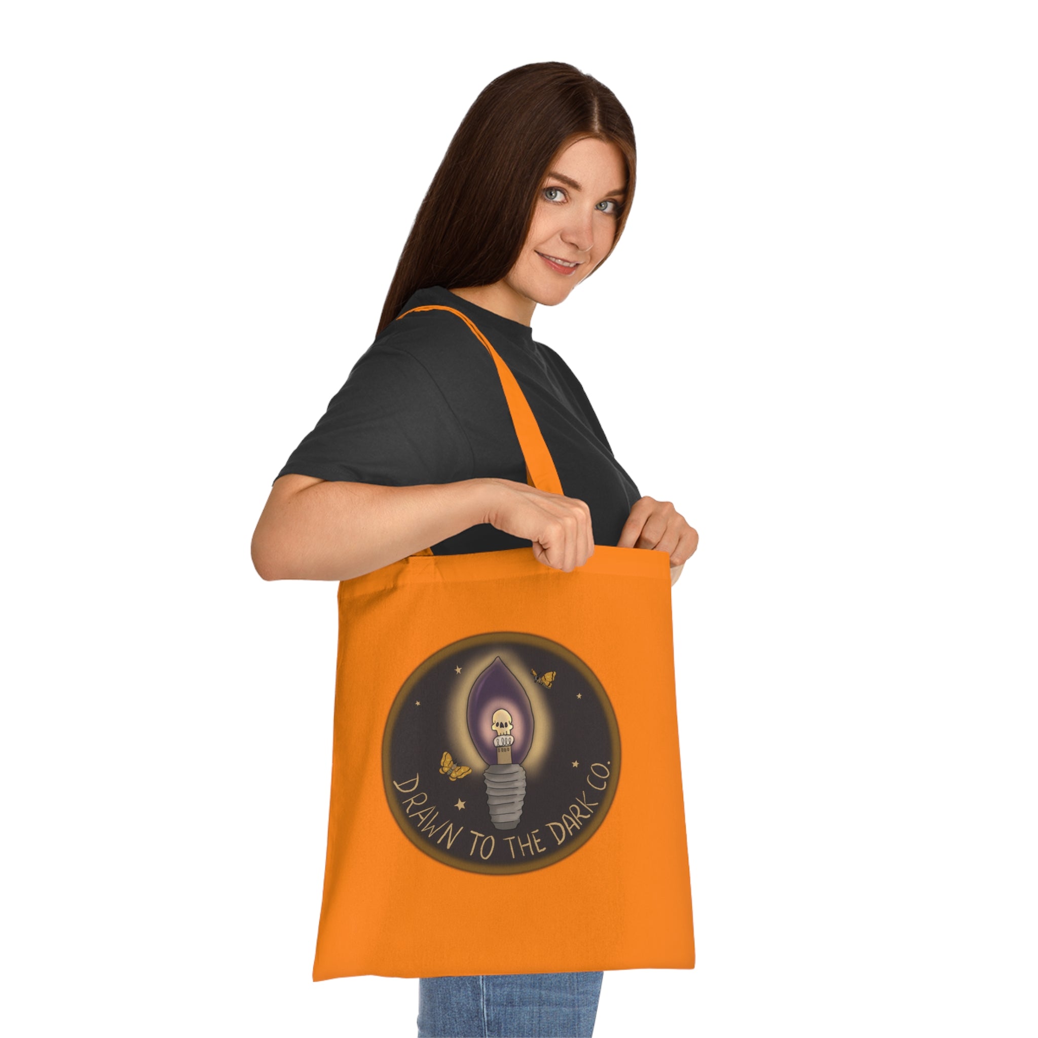 Drawn to the Dark Co. Candle Tote — Gothic Illustration Cotton Tote Bag