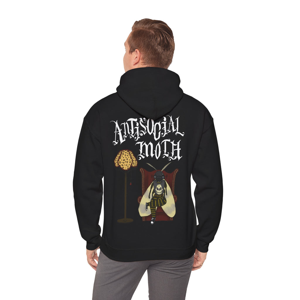 Antisocial Moth Hoodie – Gothic Vintage Moth Graphic Sweatshirt
