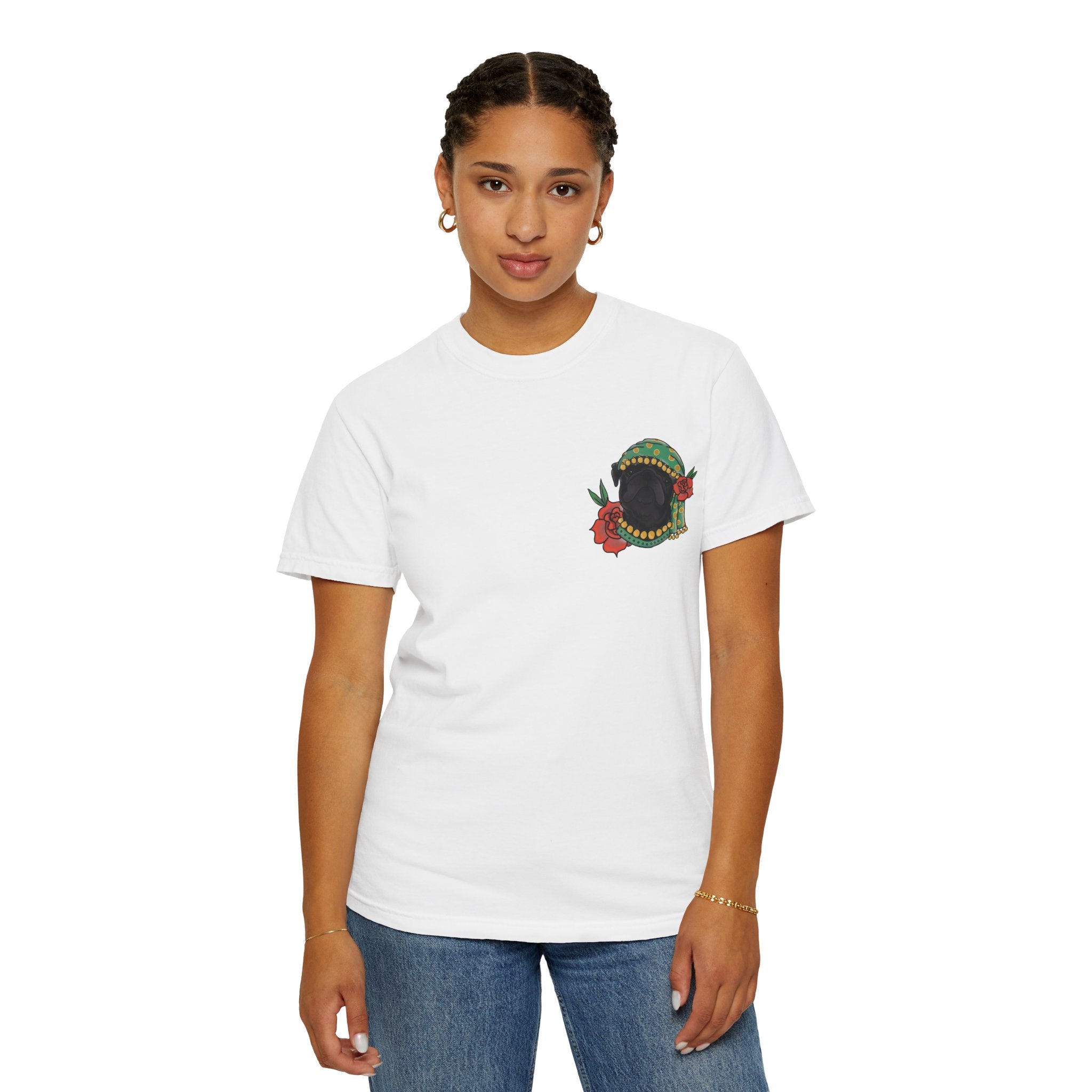 Fortune Teller Pug T-Shirt — Vintage Floral Mystic Tee