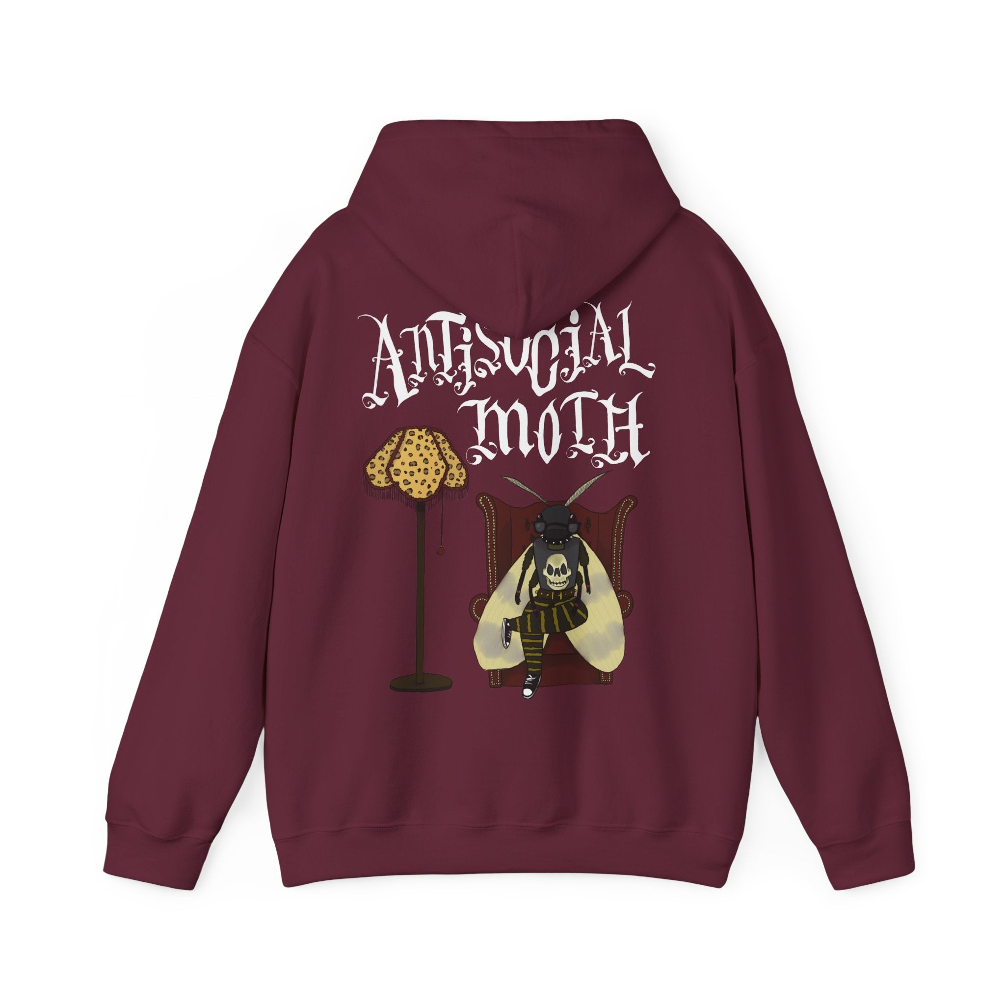 Antisocial Moth Hoodie – Gothic Vintage Moth Graphic Sweatshirt