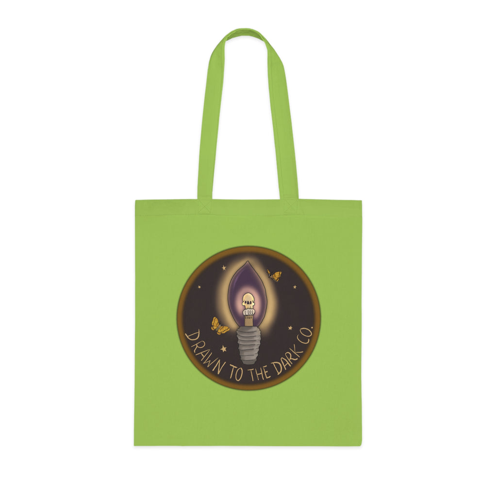 Drawn to the Dark Co. Candle Tote — Gothic Illustration Cotton Tote Bag