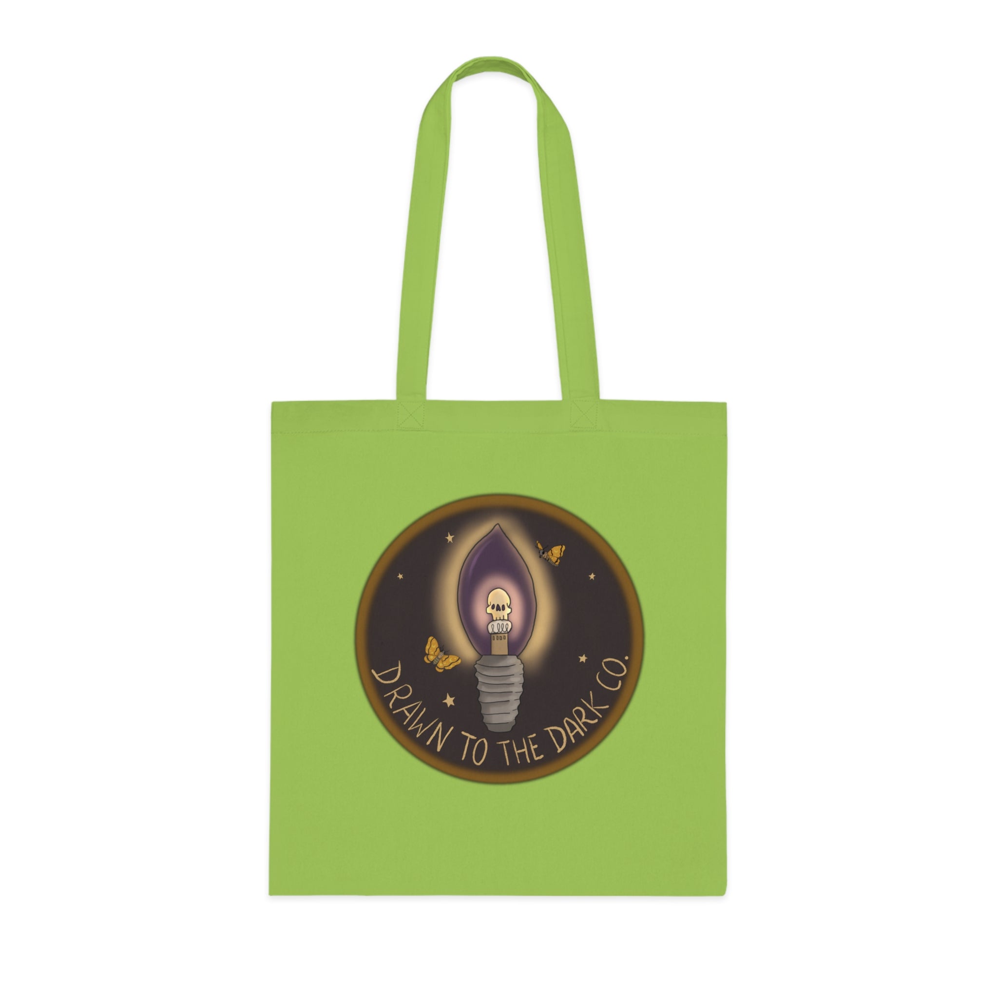 Drawn to the Dark Co. Candle Tote — Gothic Illustration Cotton Tote Bag