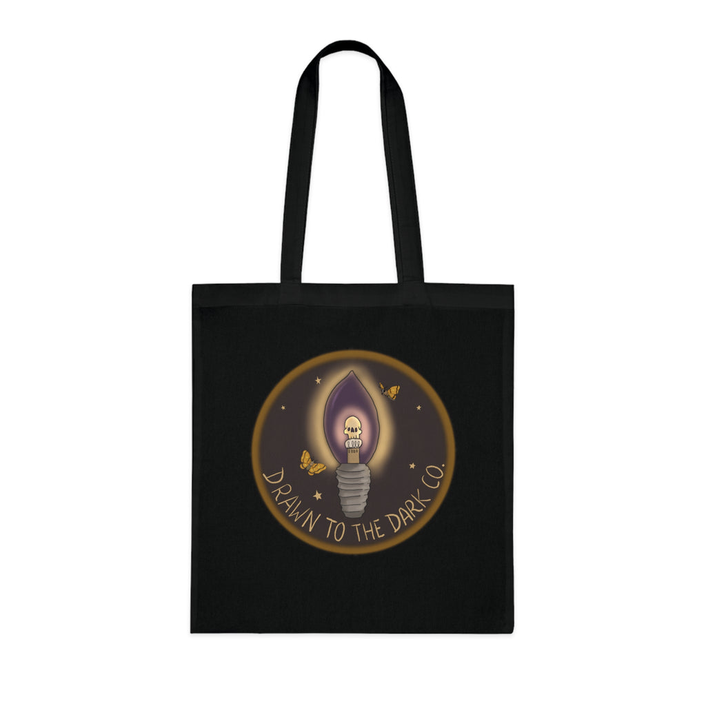 Drawn to the Dark Co. Candle Tote — Gothic Illustration Cotton Tote Bag
