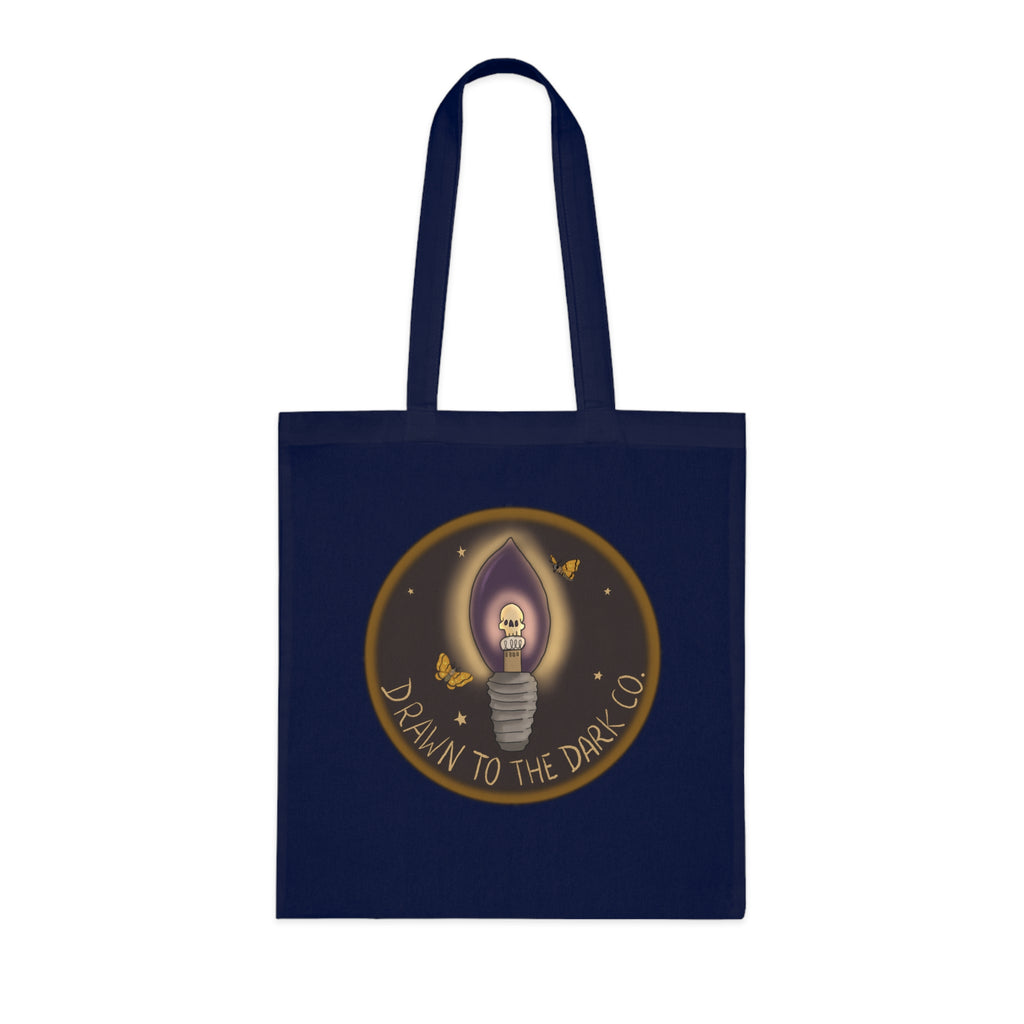 Drawn to the Dark Co. Candle Tote — Gothic Illustration Cotton Tote Bag