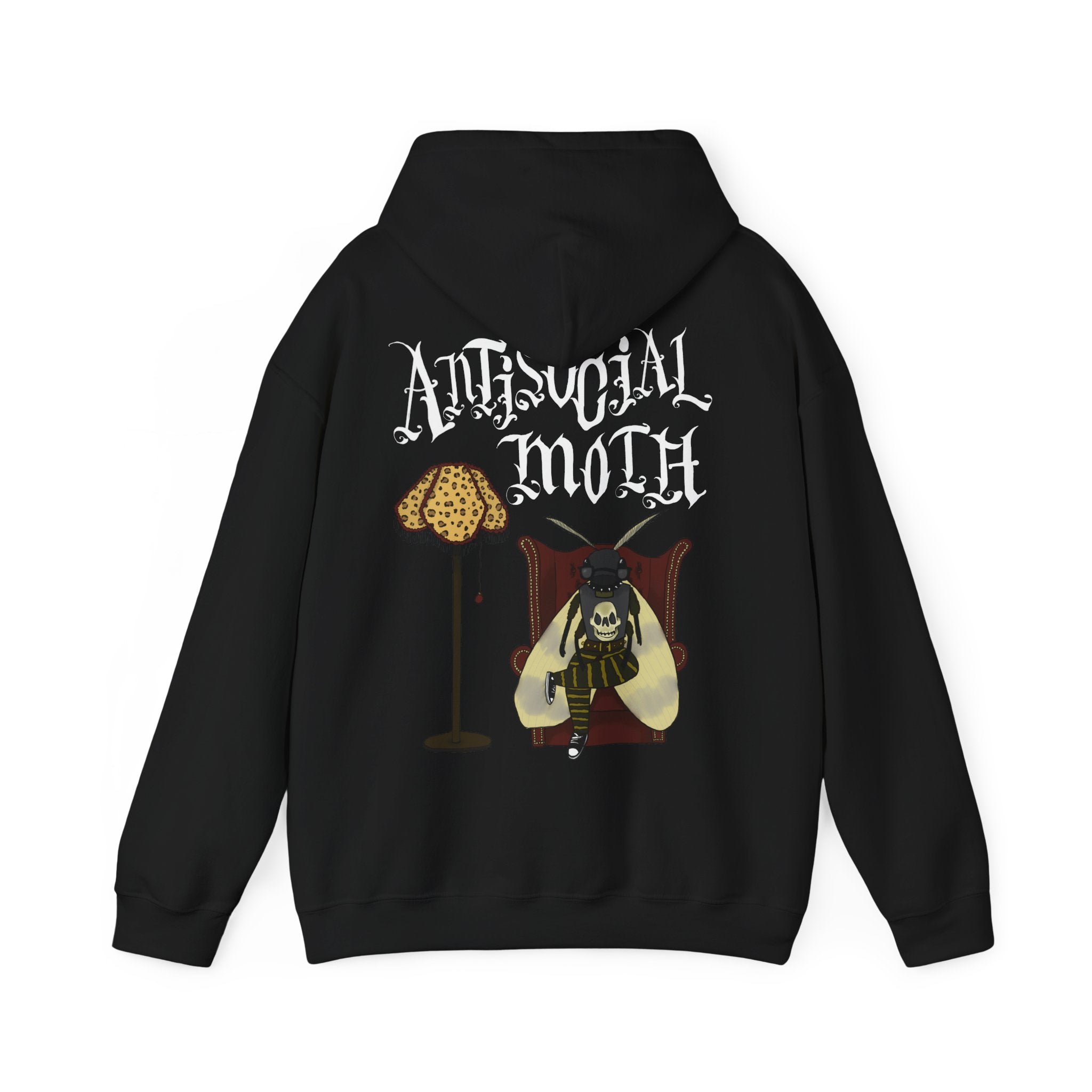 Antisocial Moth Hoodie – Gothic Vintage Moth Graphic Sweatshirt